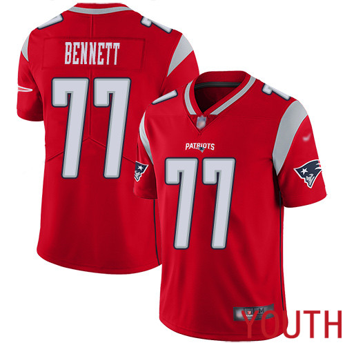 New England Patriots Football #77 Inverted Legend Limited Red Youth Michael Bennett NFL Jersey